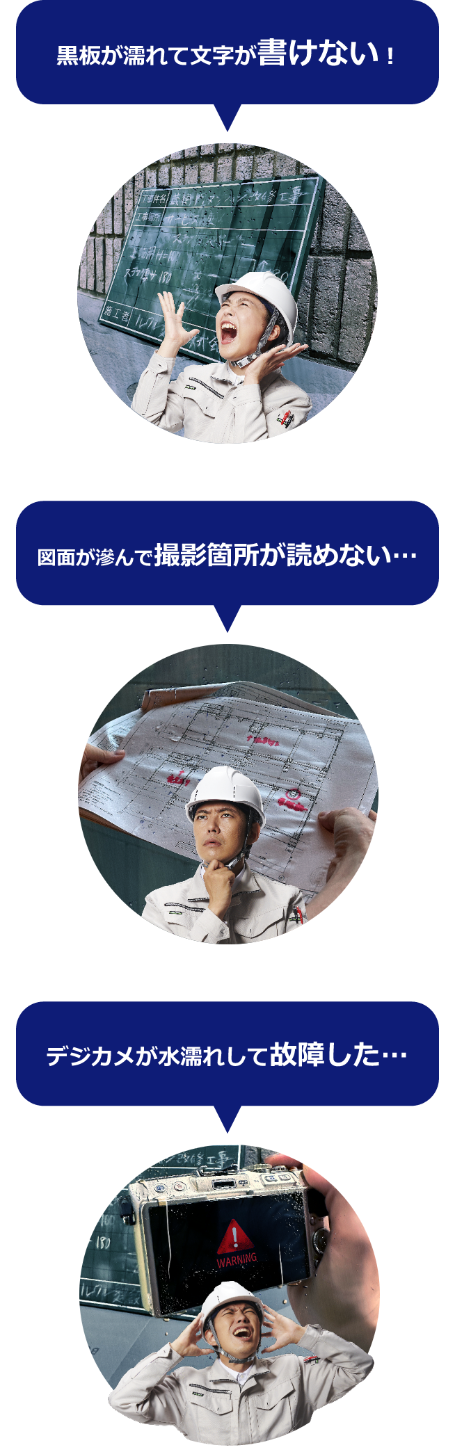雨の現場での撮影でこんな「困った」はありませんか?