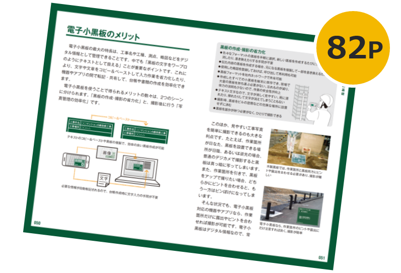 電子小黒板完全ガイド見開きイメージ