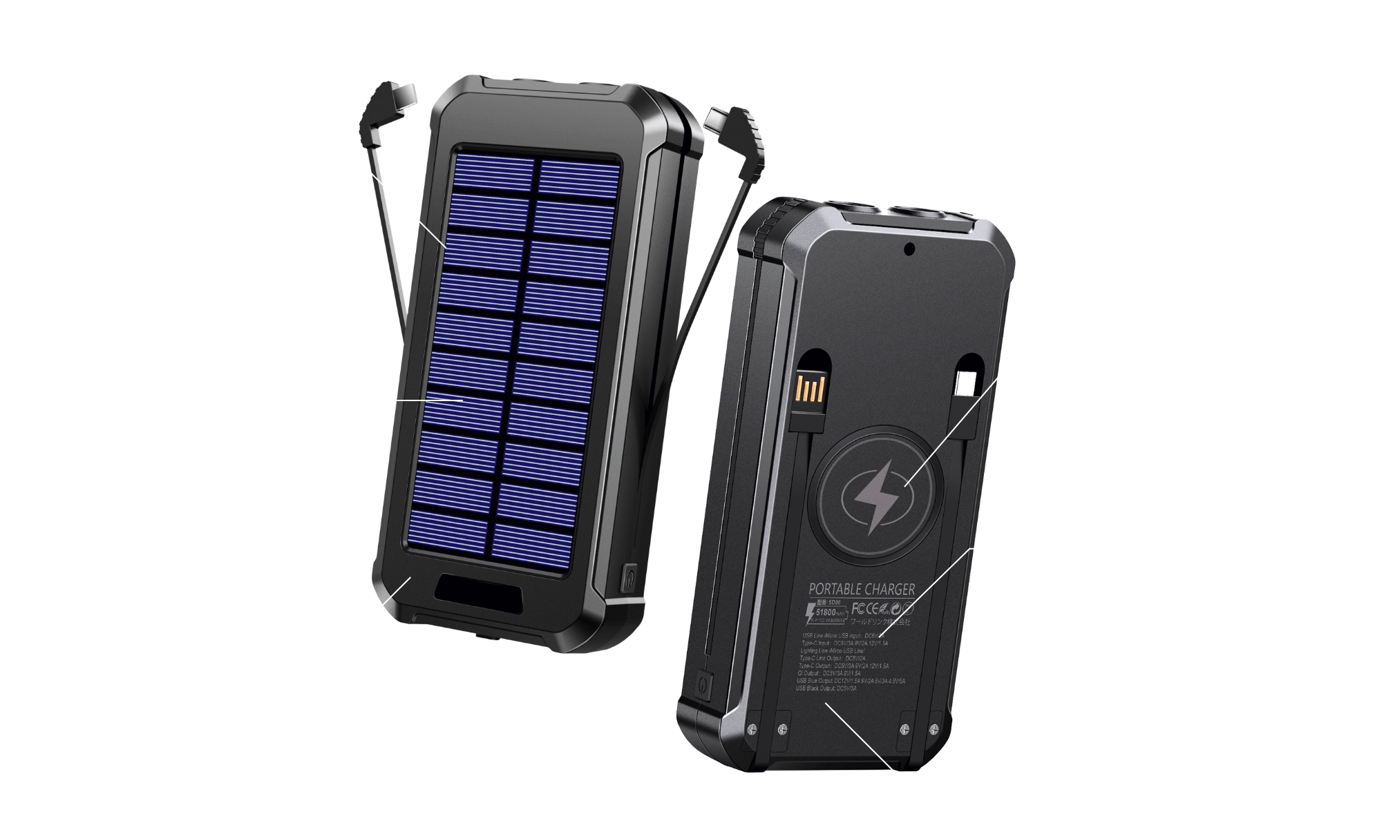 IP67防水/防塵/耐落下衝撃仕様どんな状況でも蔵衛門Padを充電できる!