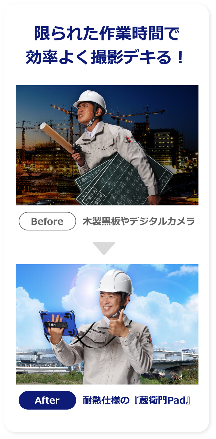 限られた作業時間で効率よく撮影デキる!