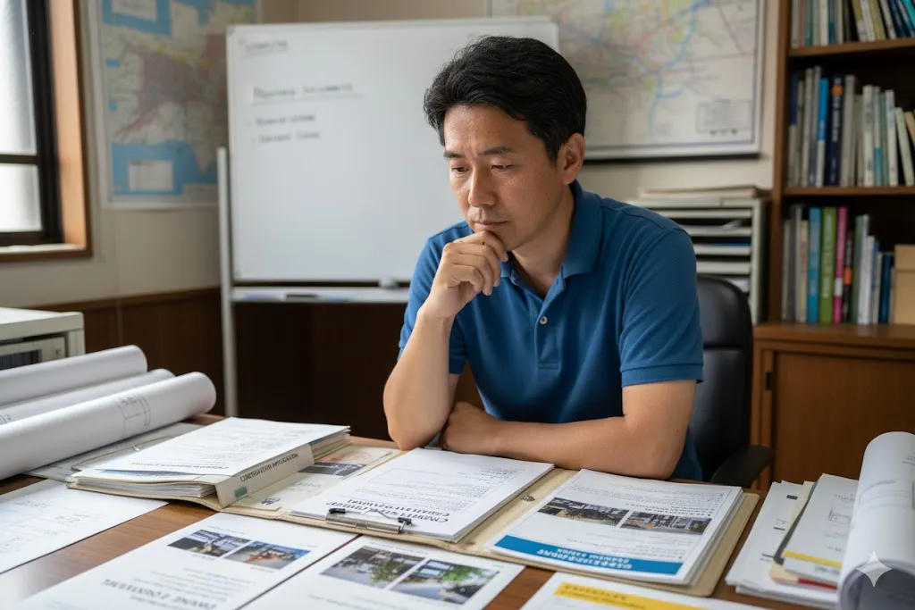 建設業許可の業種追加について書類を確認する専門家と実務者