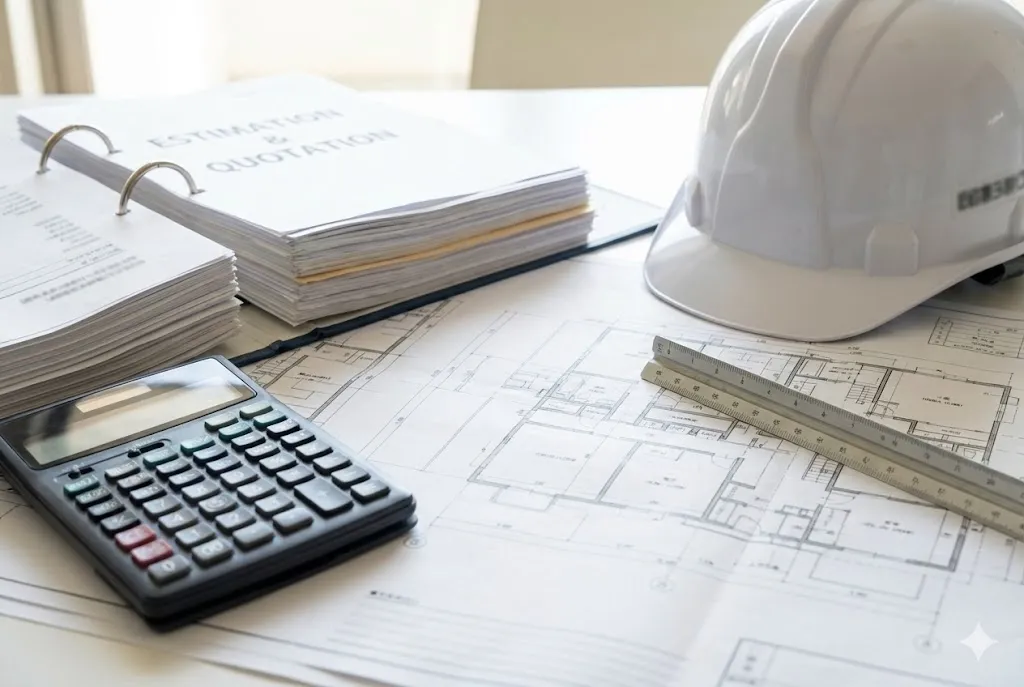 積算と見積もりの包含関係を示すイメージ図