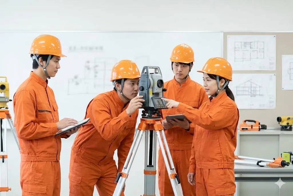 職業訓練校で測量や設計の基礎を学ぶ幅広い世代の受講生たち