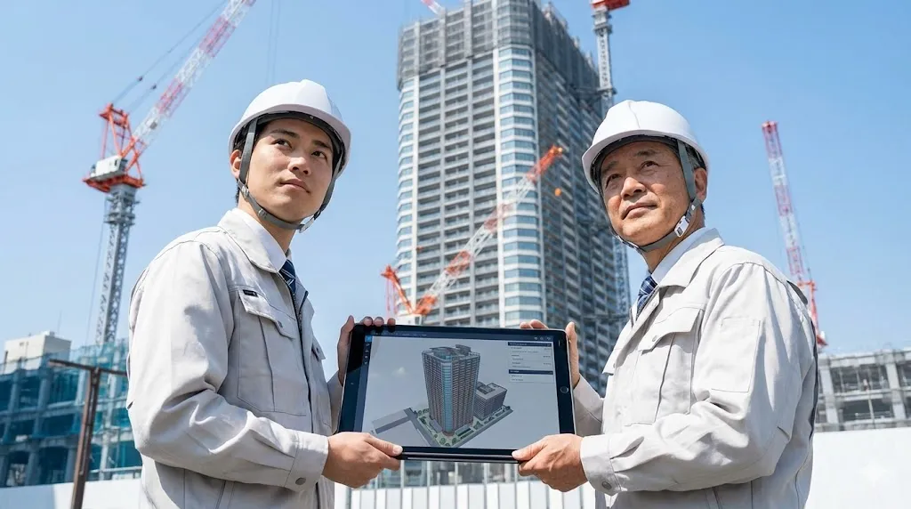土木、建築、プラントの各現場でデジタルデバイスを活用して働く建設エンジニア