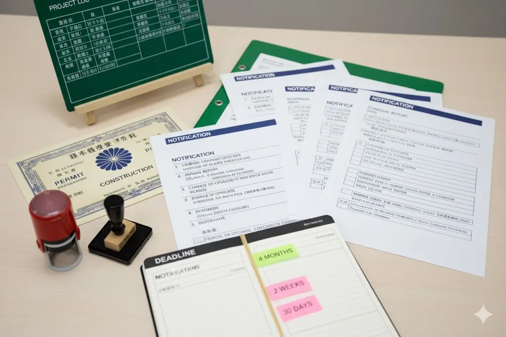 建設業の届出期限とは？提出時期を早見表でチェック