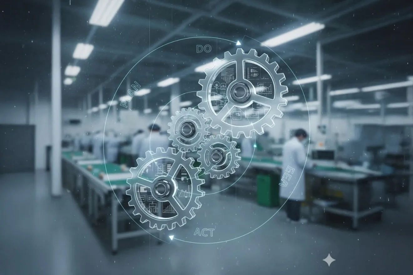 品質マネジメントの4つの基本要素が連動するイメージ図